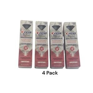 Crest 3D White Brilliance Hydrogen Peroxide Toothpaste Large 3.8 oz. NEW 4 Pack